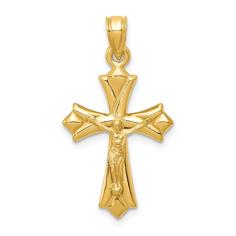 14K Gelbgold Wendbar Kruzifix Anhänger