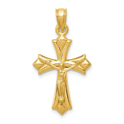 14K Gelbgold Wendbar Kruzifix Anhänger
