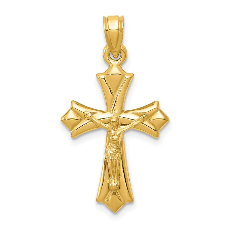 14K Gelbgold Wendbar Kruzifix Anhänger