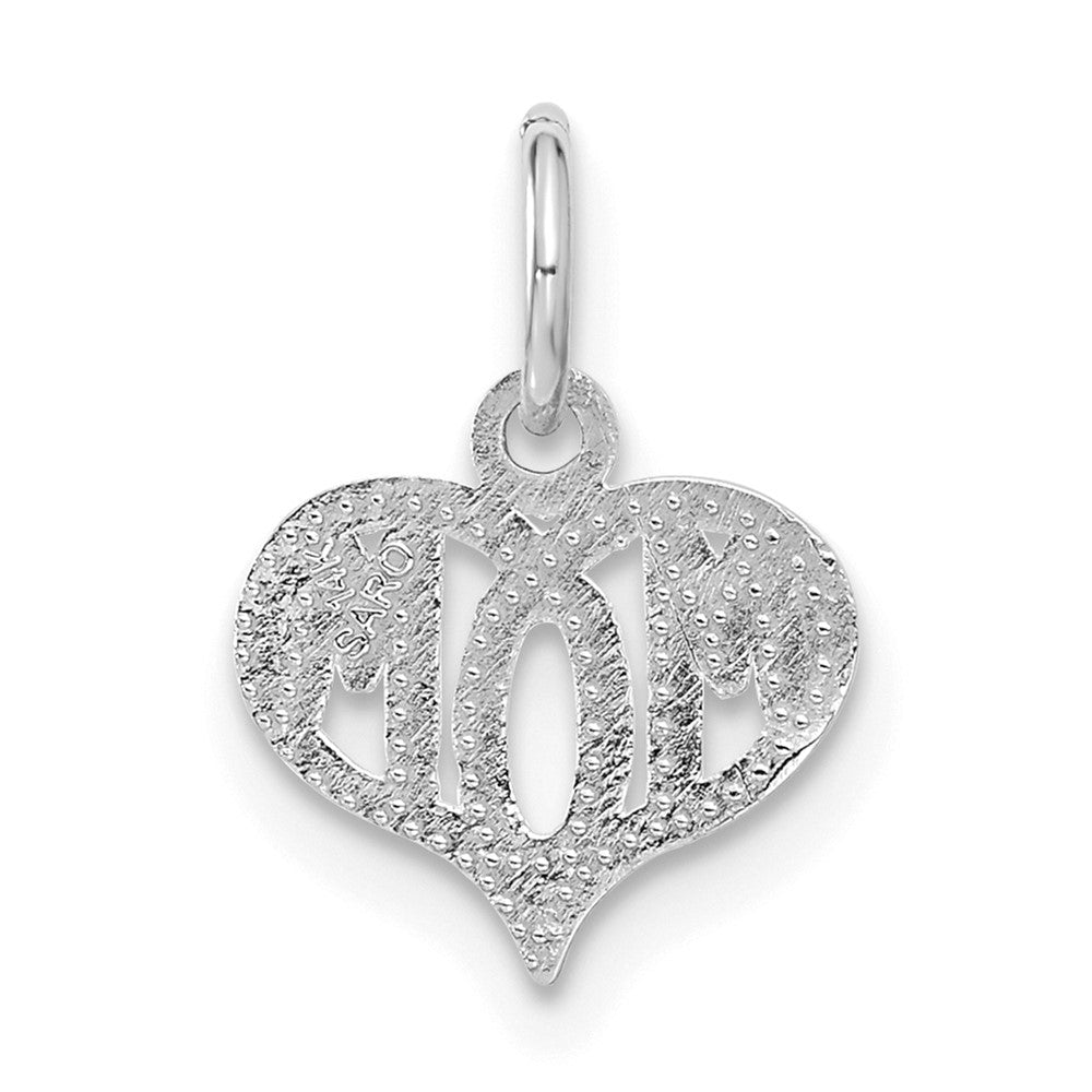 14K Weißgold Mama Herz Charm
