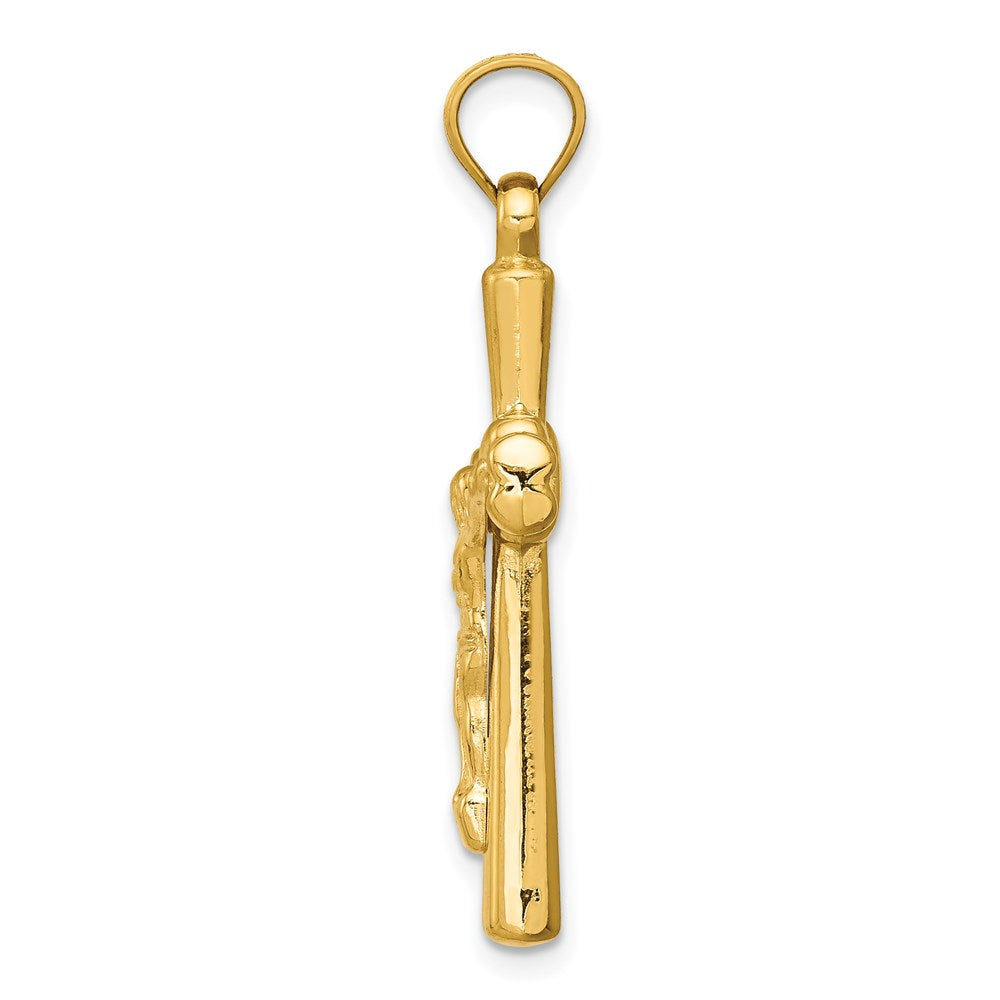 14K Gelbgold Wendbar Kruzifix Anhänger