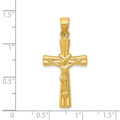 14K Gelbgold Wendbar Kruzifix Anhänger
