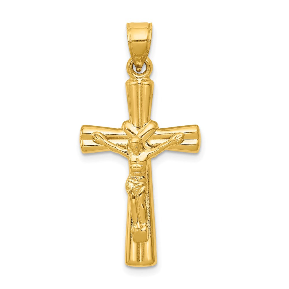 14K Gelbgold Wendbar Kruzifix Anhänger