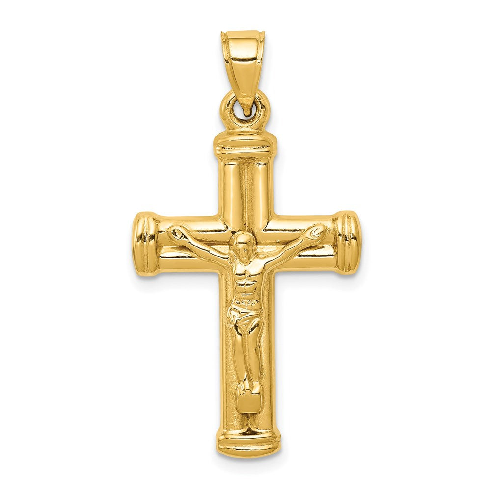 14K Gelbgold Wendbarer Kruzifix-Anhänger