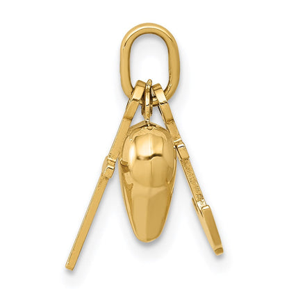 14K Gelbgold 3d Glaube, Hoffnung und Charity Charm