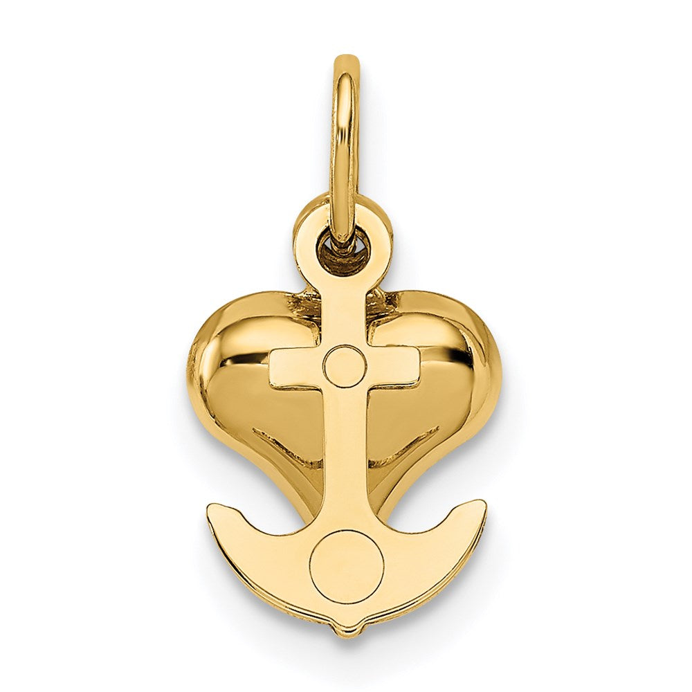 14K Gelbgold 3d Glaube, Hoffnung und Charity Charm