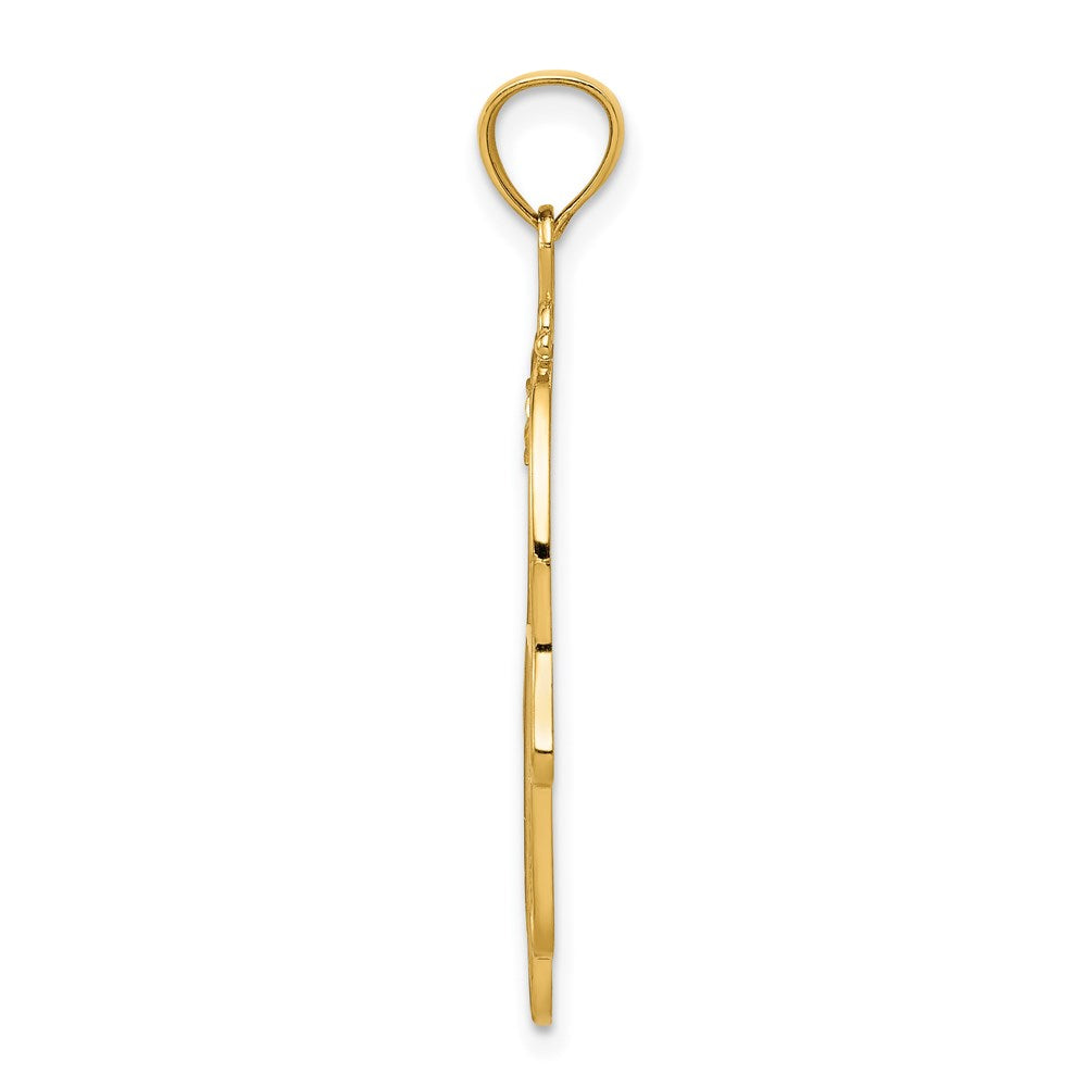 14K Gelbgold Diamantgeschliffener Filigran-Chamsa-Anhänger