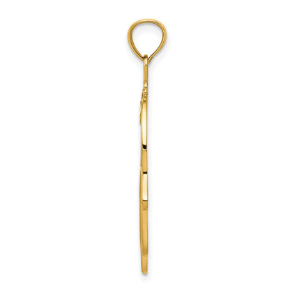14K Gelbgold Diamantgeschliffener Filigran-Chamsa-Anhänger
