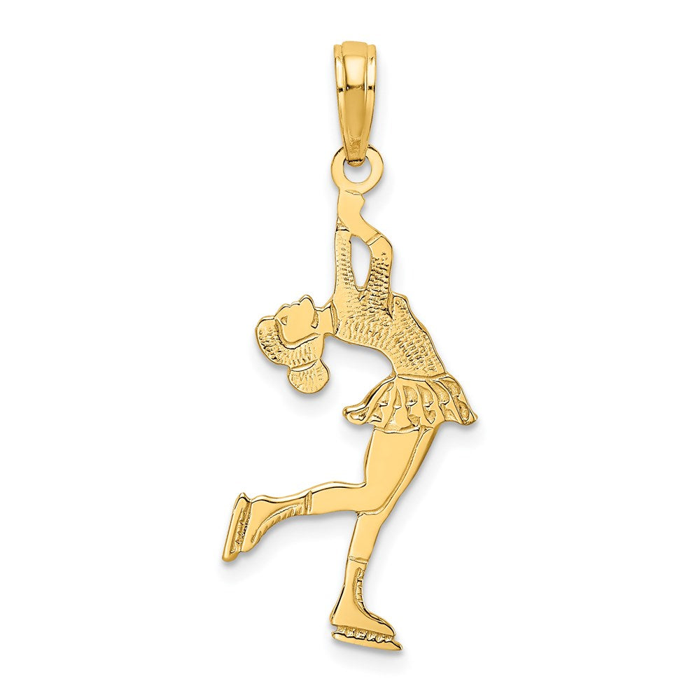 14K Gelbgold Eis Skater Turning Charm