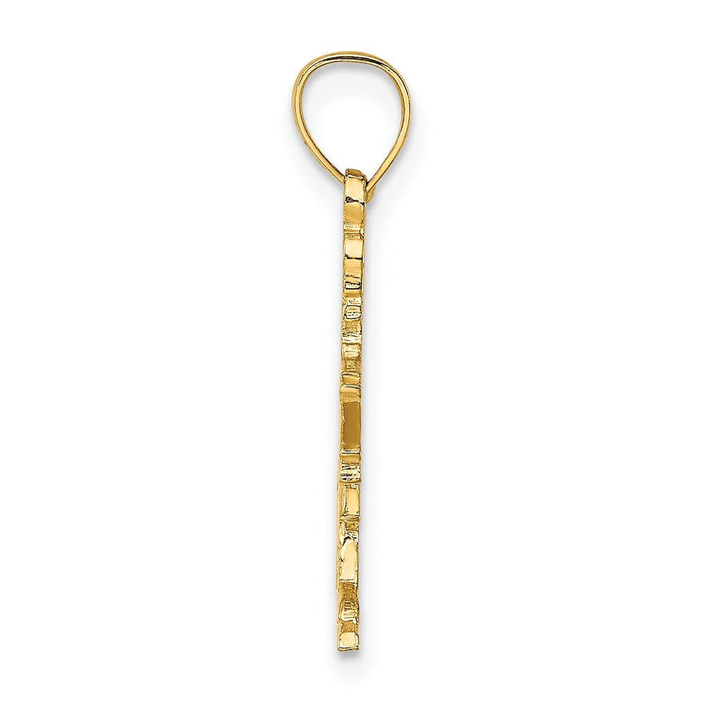 14K Gelbgold Kind Eis Skater Charm