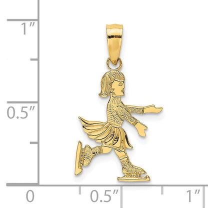 14K Gelbgold Kind Eis Skater Charm