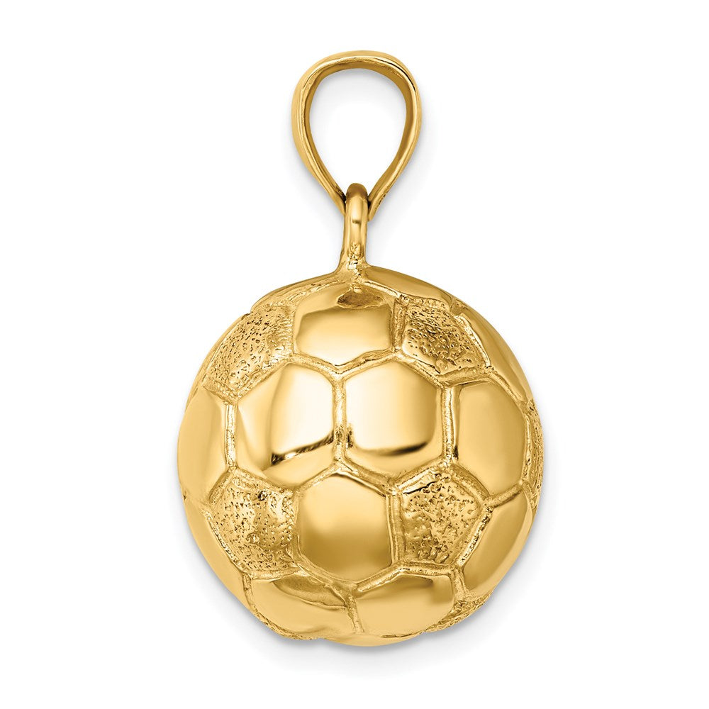 14K Gelbgold 3-D Fußball-Charm
