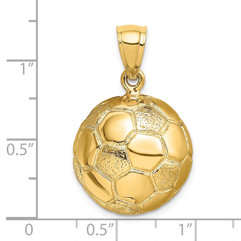 14K Gelbgold 3-D Fußball-Charm