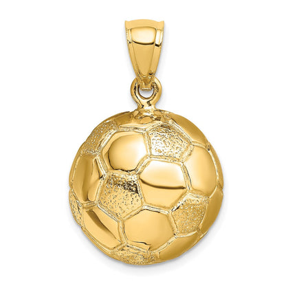 14K Gelbgold 3-D Fußball-Charm