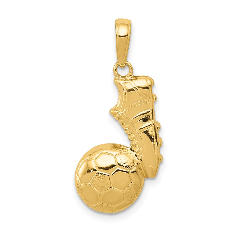 14K Gelbgold Fußball- und Schuh-Anhänger
