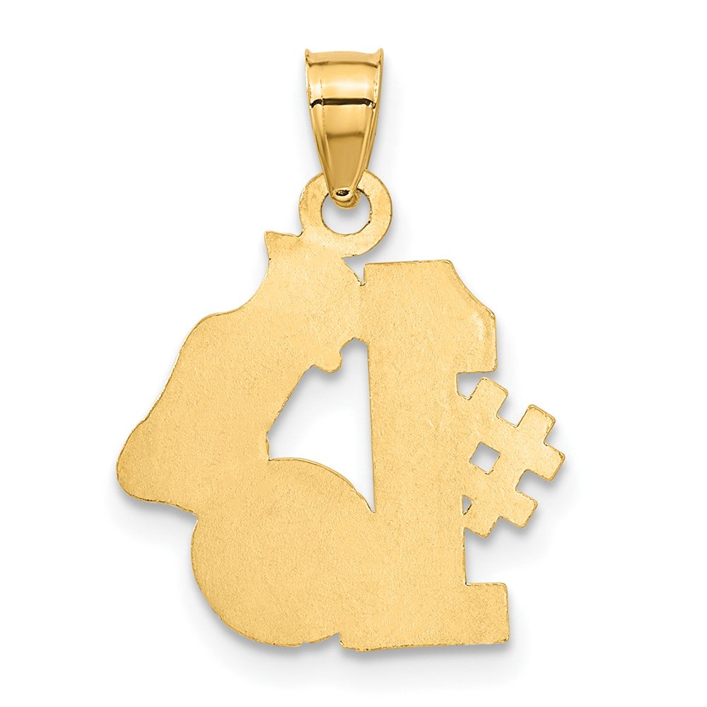 14K Gelbgold #1 Fußball Kugel mit Cleats Anhänger