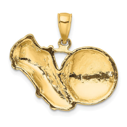 14K Gelbgold Charm „Fußballschuh mit Ball“