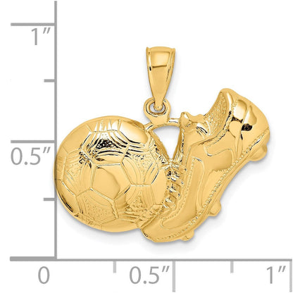 14K Gelbgold Charm „Fußballschuh mit Ball“