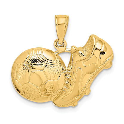 14K Gelbgold Charm „Fußballschuh mit Ball“