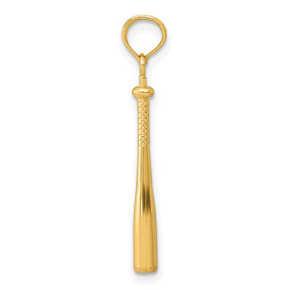 14K Gelbgold 3-d Baseball Bat Anhänger