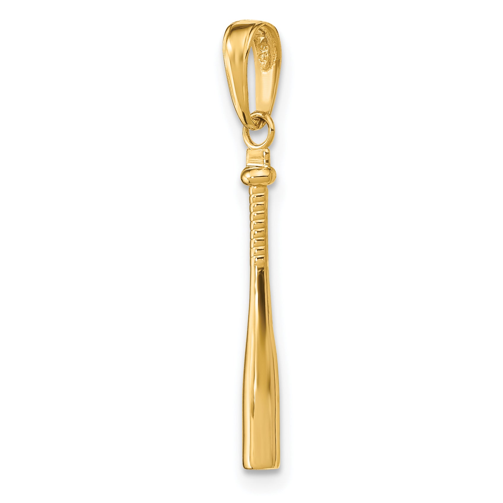14K Gelbgold 3-d Baseball Bat Anhänger