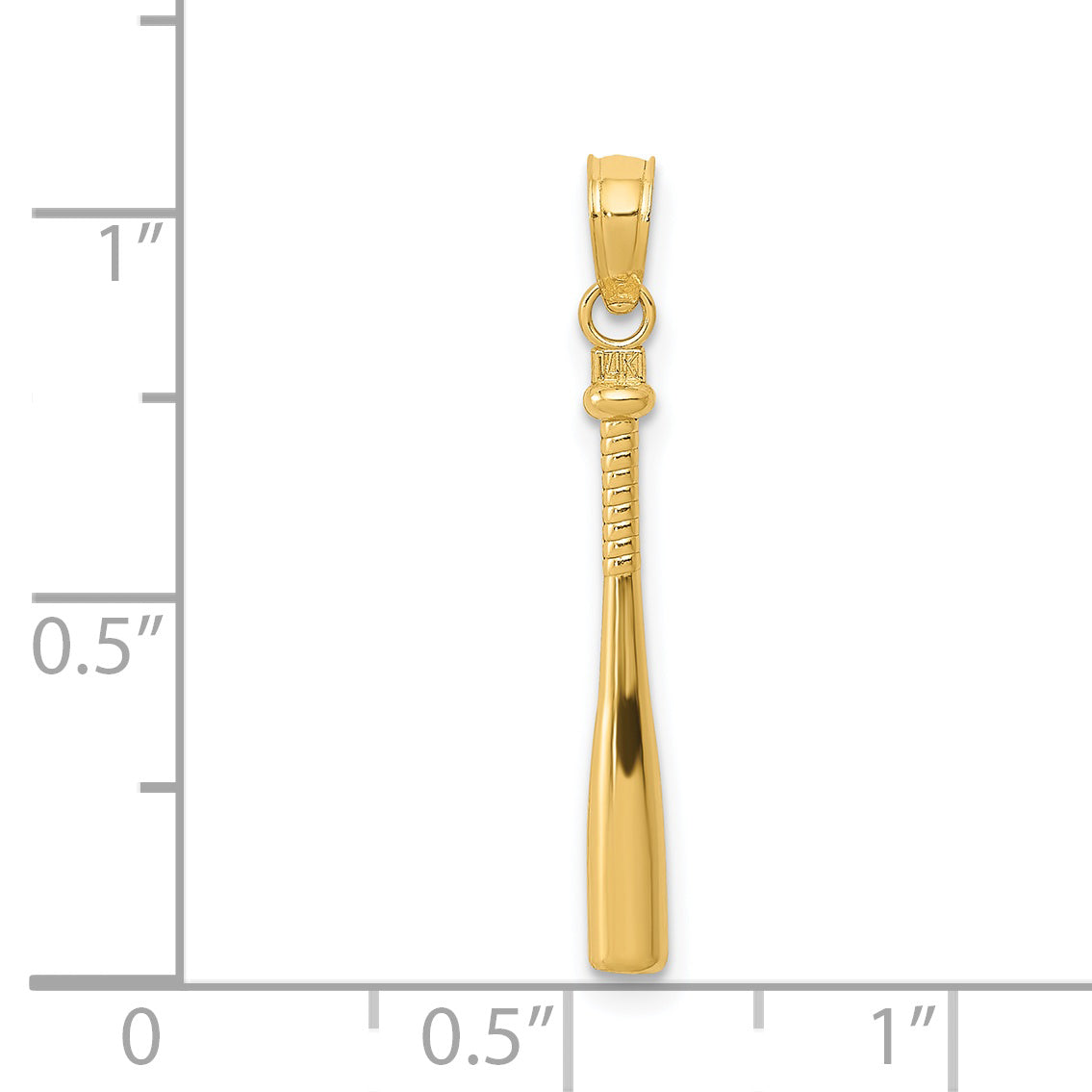 14K Gelbgold 3-d Baseball Bat Anhänger