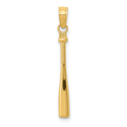 14K Gelbgold 3-d Baseball Bat Anhänger