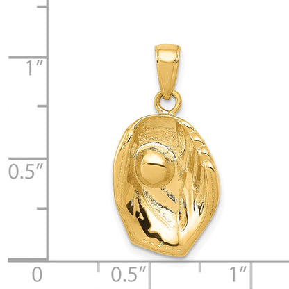 14K Gelbgold Baseballhandschuh-und-Ball-Anhänger
