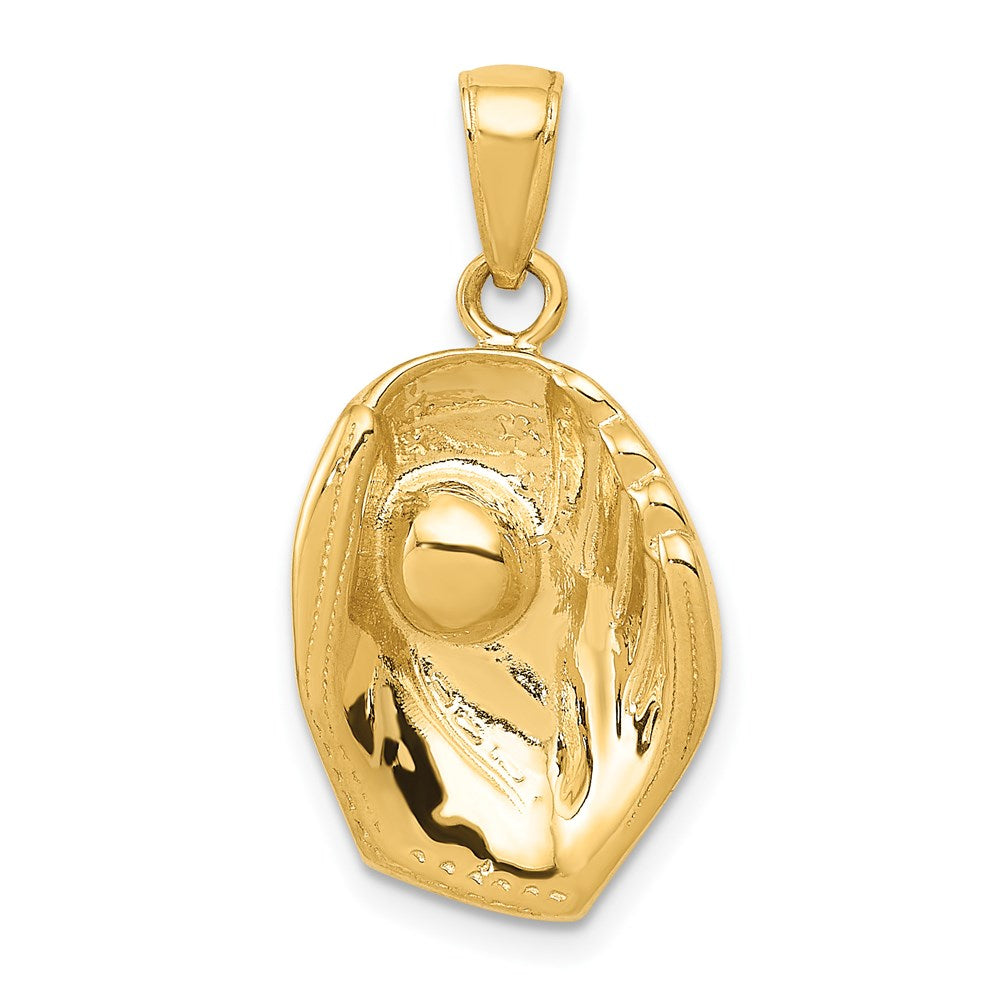 14K Gelbgold Baseballhandschuh-und-Ball-Anhänger