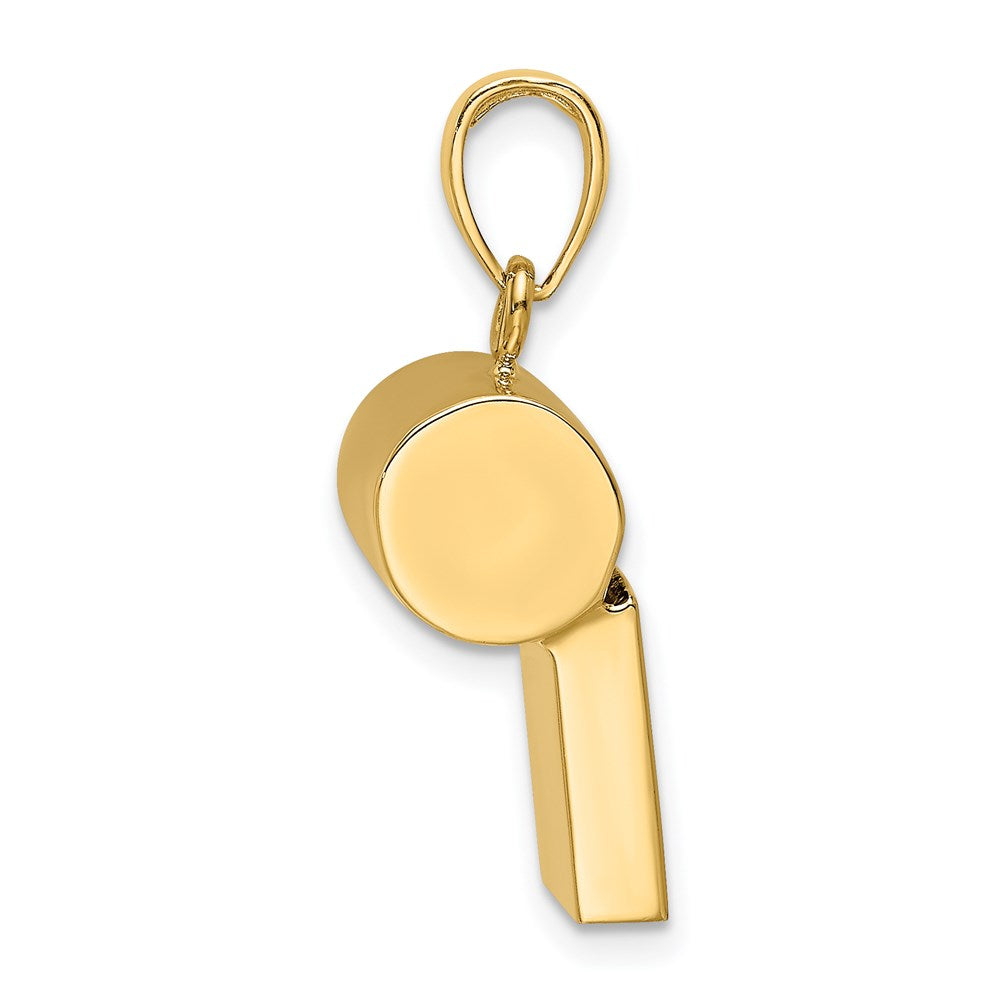 14K Gelbgold 3-D Trillerpfeifen-Charm