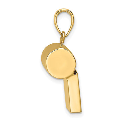 14K Gelbgold 3-D Trillerpfeifen-Charm
