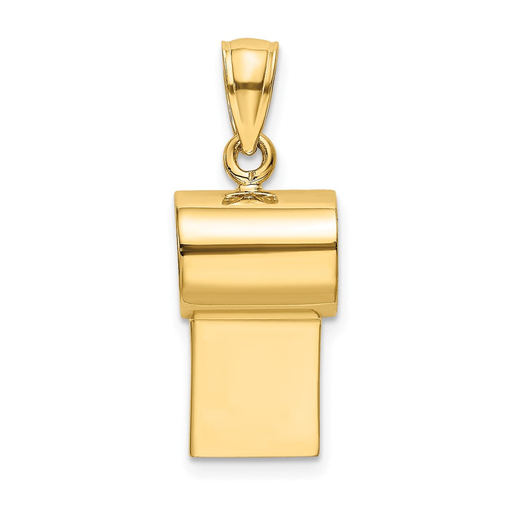 14K Gelbgold 3-D Trillerpfeifen-Charm