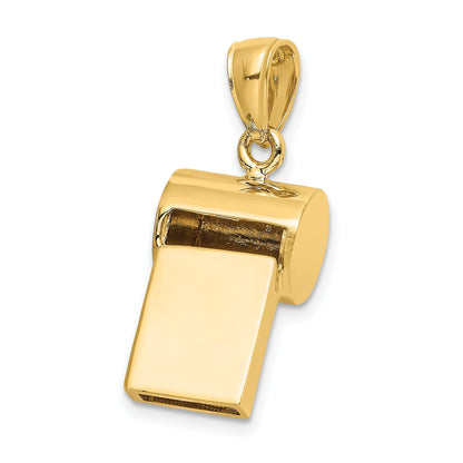 14K Gelbgold 3-D Trillerpfeifen-Charm