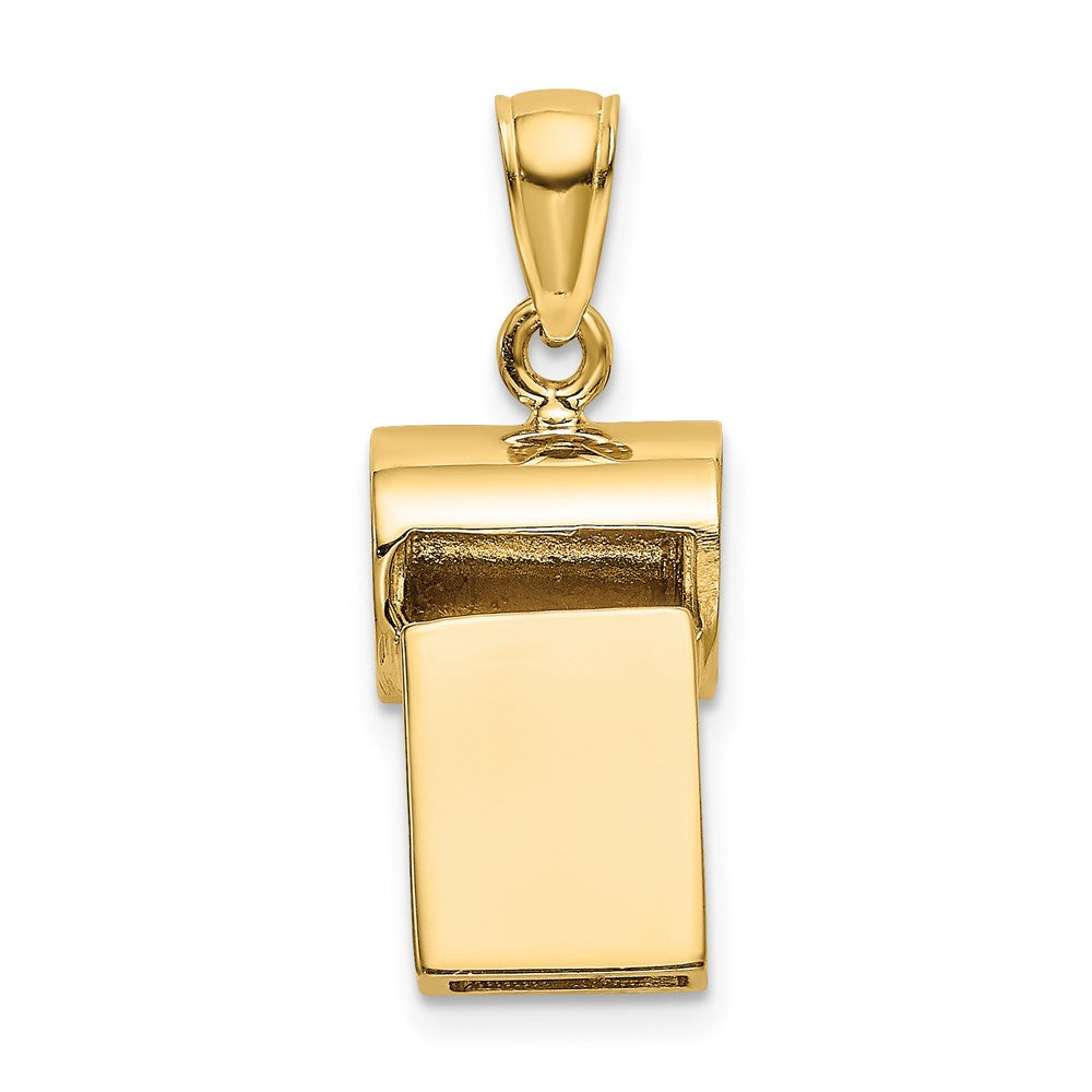 14K Gelbgold 3-D Trillerpfeifen-Charm