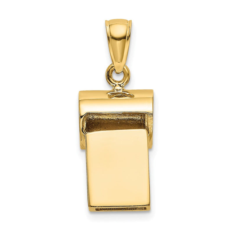 14K Gelbgold 3-D Trillerpfeifen-Charm
