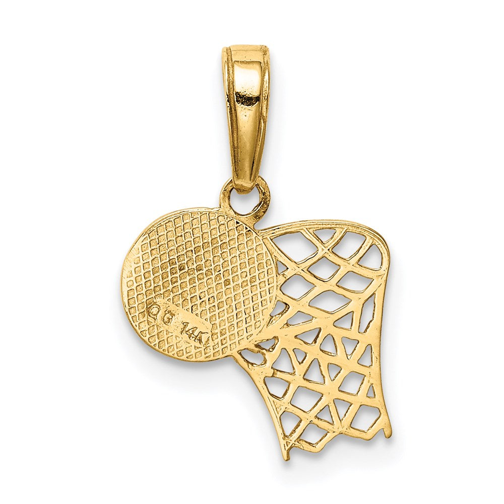 14K Gelbgold Basketball Creole und Kugel Anhänger