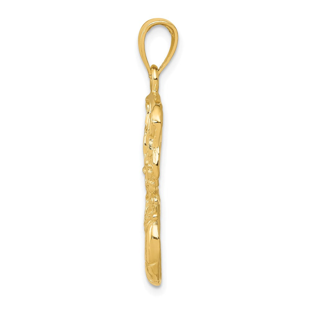 14K Gelbgold Basketball- und Netz-Anhänger mit Swoosh