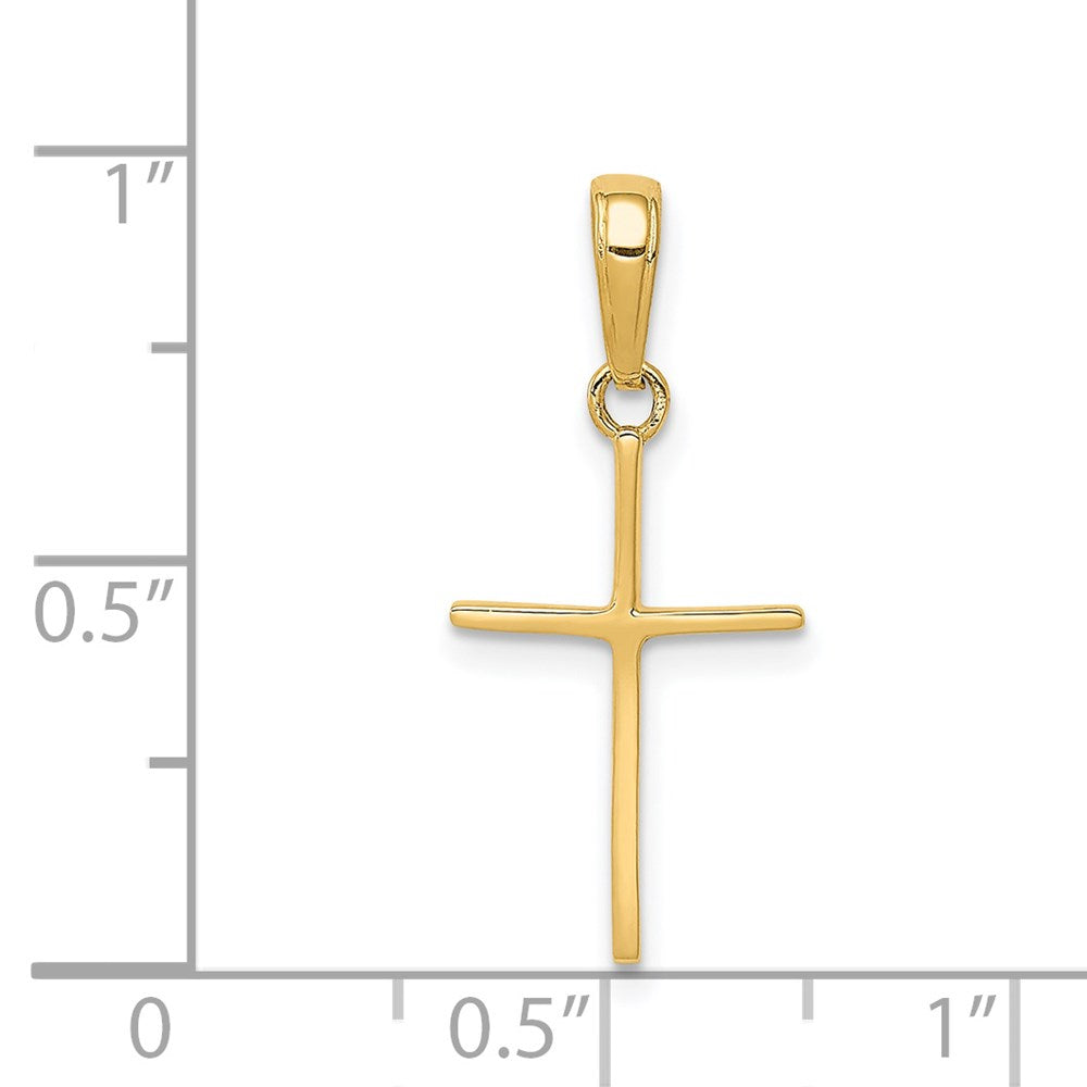 14K Gelbgold Poliert Kreuz Anhänger