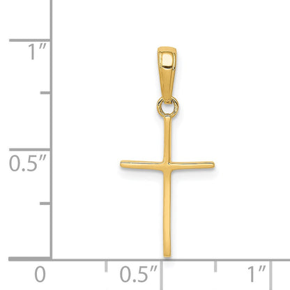 14K Gelbgold Poliert Kreuz Anhänger