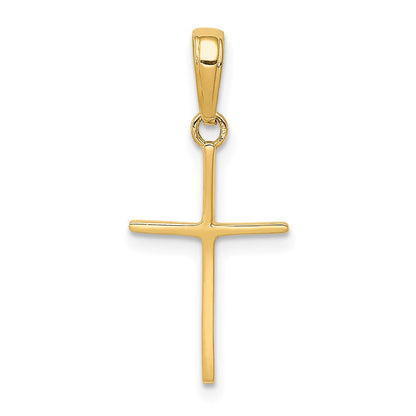 14K Gelbgold Poliert Kreuz Anhänger