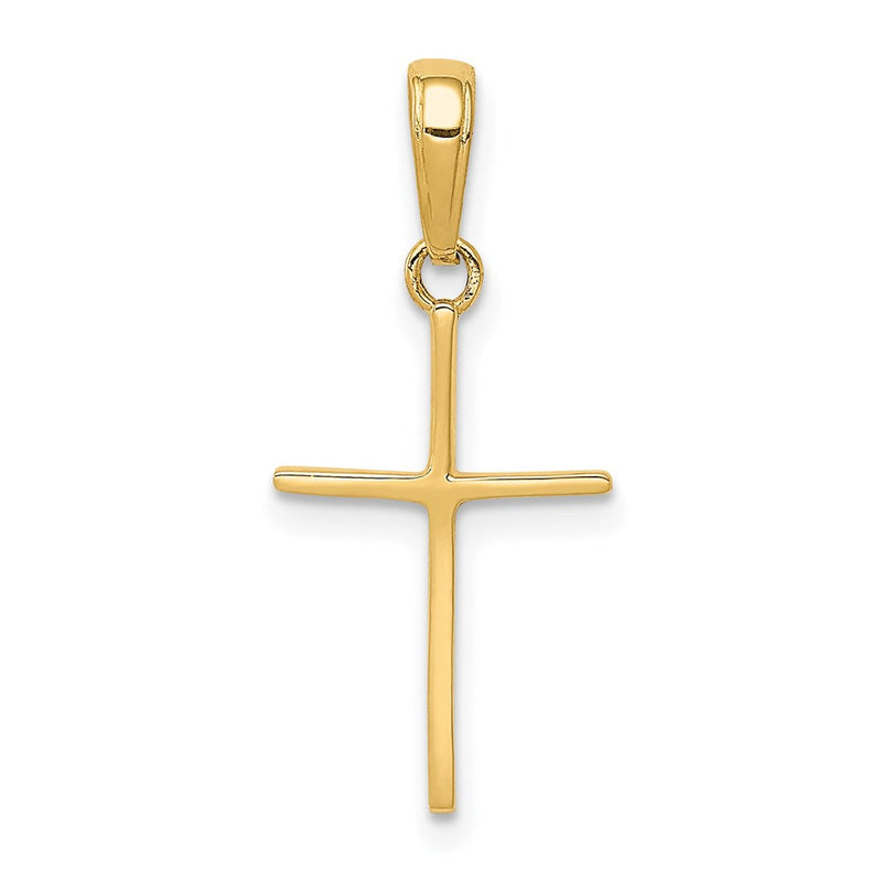 14K Gelbgold Poliert Kreuz Anhänger