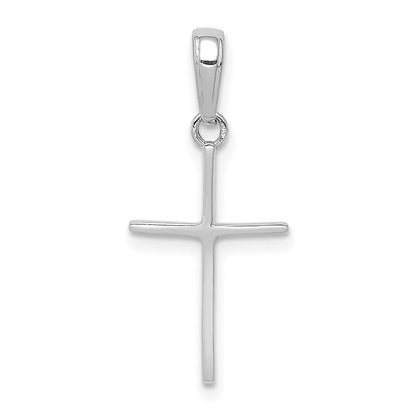 14K Weißgold Poliert Kreuz Anhänger