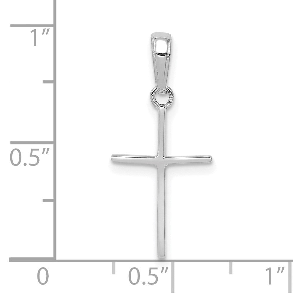 14K Weißgold Poliert Kreuz Anhänger