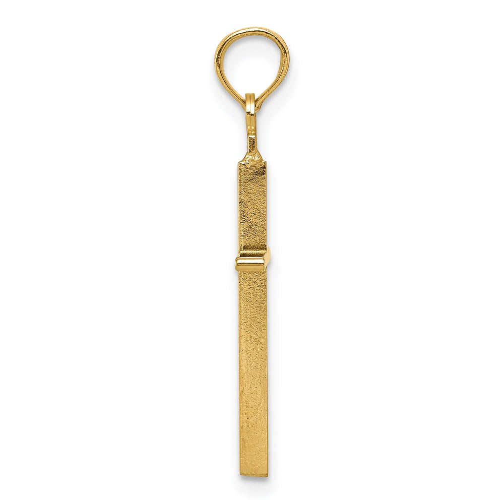 14K Gelbgold Poliert Kreuz Anhänger