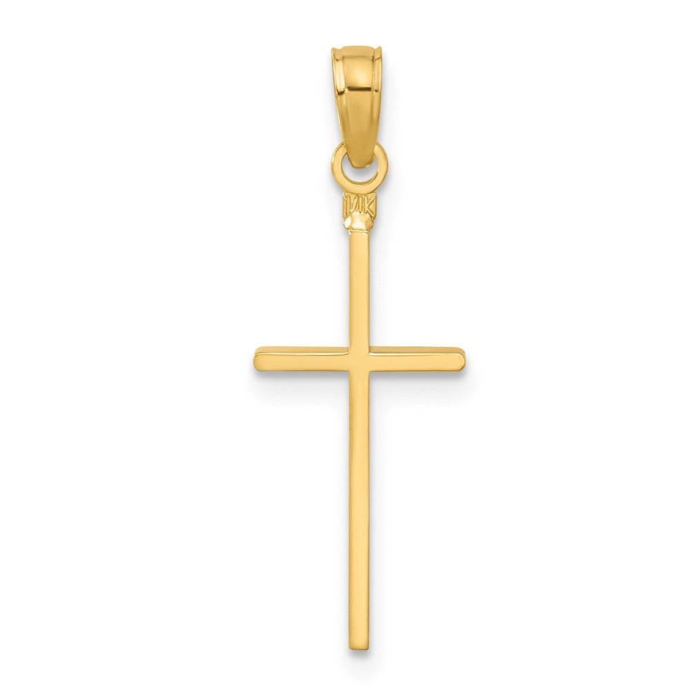 14K Gelbgold Poliert Kreuz Anhänger