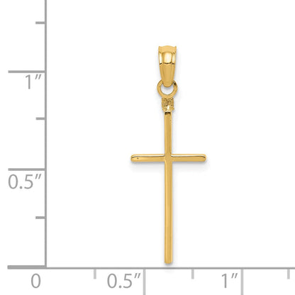 14K Gelbgold Poliert Kreuz Anhänger