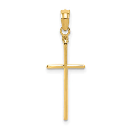 14K Gelbgold Poliert Kreuz Anhänger