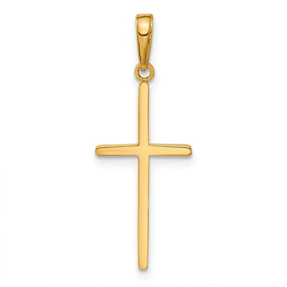 14K Gelbgold Poliert Kreuz Anhänger