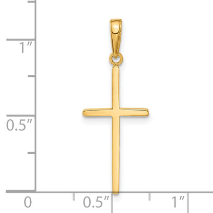 14K Gelbgold Poliert Kreuz Anhänger