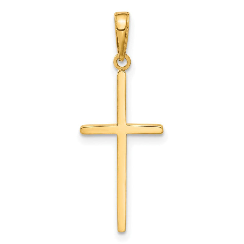 14K Gelbgold Poliert Kreuz Anhänger